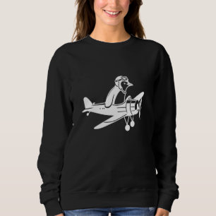 Sudadera Avión piloto del pingüino volando en Silhouett Min