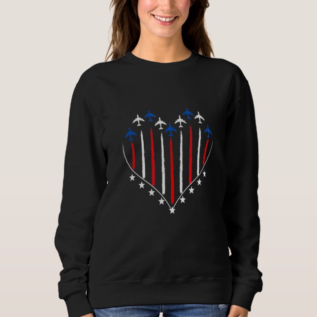Sudadera Avión Rojo Blanco Y Azul Patriótico 4. (Anverso)