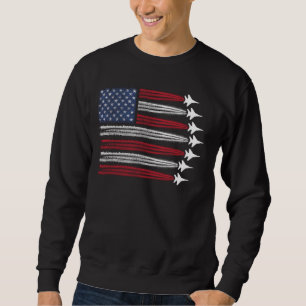 Sudadera Aviones de combate con bandera estadounidense el 4