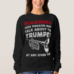 Sudadera Aviso de Vintage de jugador de trompeta esta perso