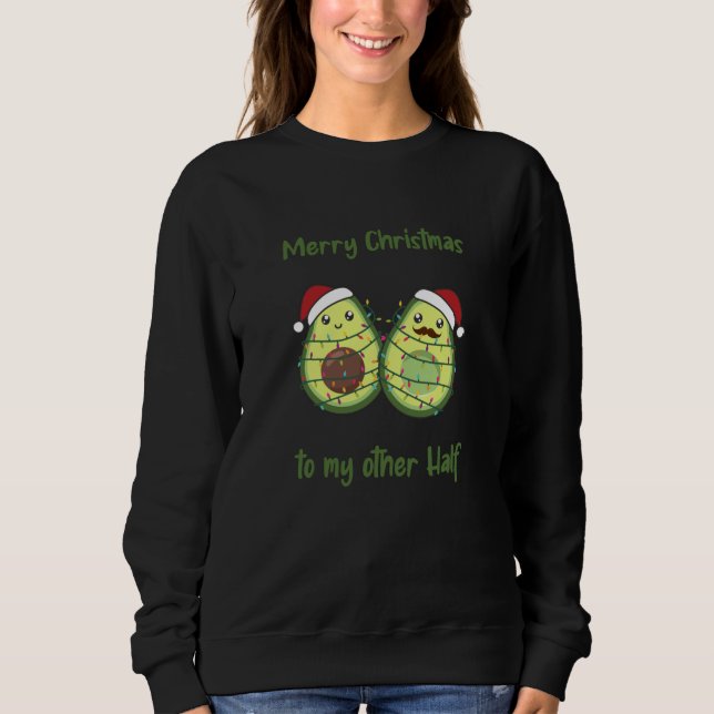 Sudadera Avocado Christmas Lights Funny Avocados (Anverso)