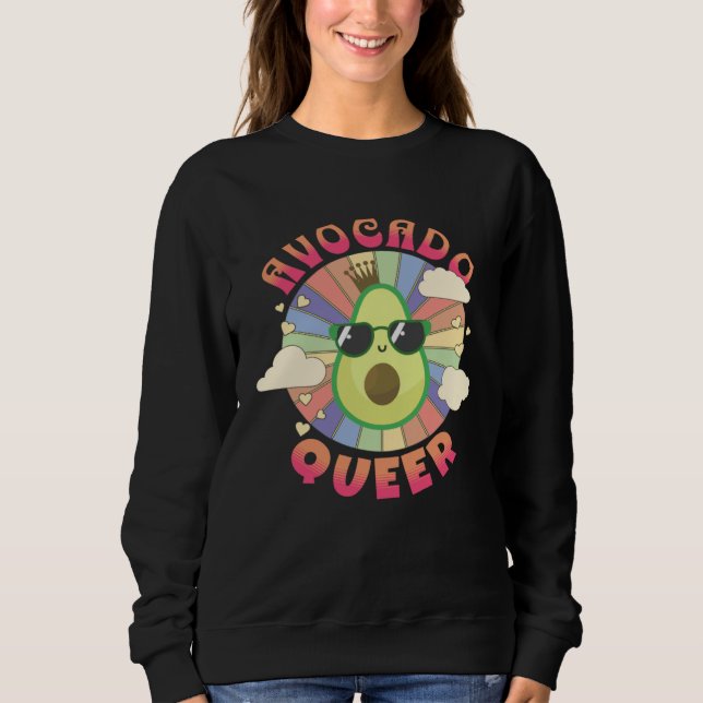 Sudadera Avocado Queer Gay and Lesbian  Fruits LGBT Pride (Anverso)