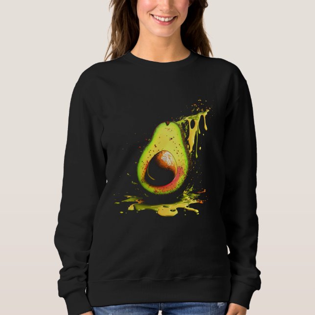 Sudadera Avocado Splash Vegan Vegetarian Healthy Food (Anverso)