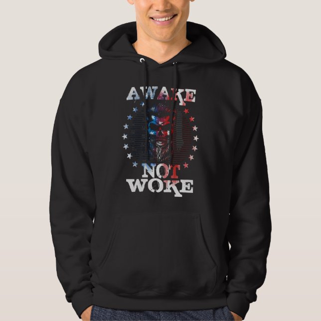 Sudadera Awake Not Woke American Flags Awake Not Woke (Anverso)