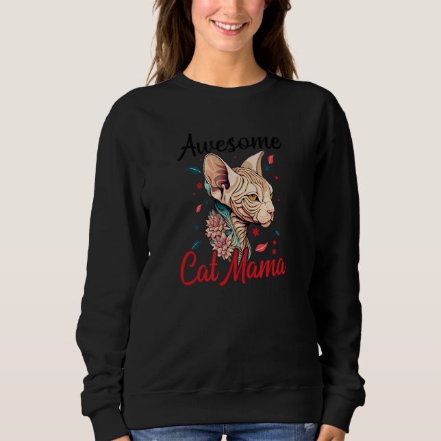 Sudadera Awesome Cat Mama Sphynx Cat Mom (Anverso)