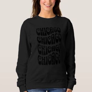 Sudadera Awesome Chicago Illinois Groovy Retro Distressed