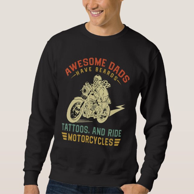 Sudadera Awesome Dads Have Tattoos And Beards Fathersday  M (Anverso)