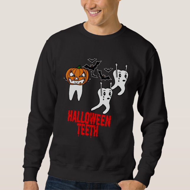 Sudadera Awesome Halloween Tooth With Pumpkin For Dental Wo (Anverso)