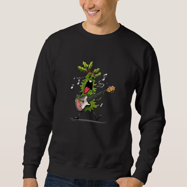 Sudadera Awesome Mistletoe Graphic for Rocking Guitar Lover (Anverso)