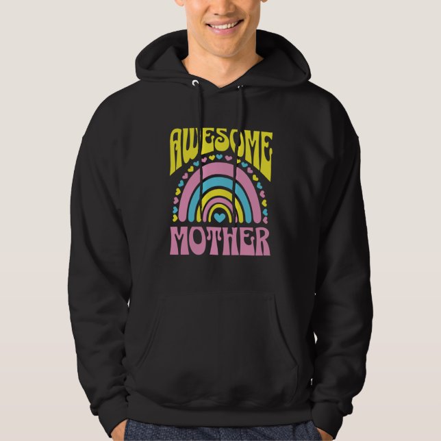 Sudadera Awesome Mother Cute Rainbow Hearts Mother s Day Re (Anverso)