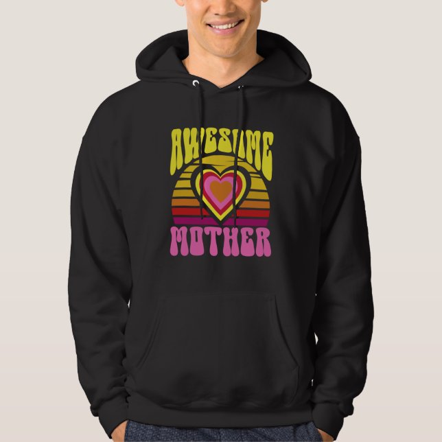 Sudadera Awesome Mother Cute Sunset Hearts Mother s Day Ret (Anverso)