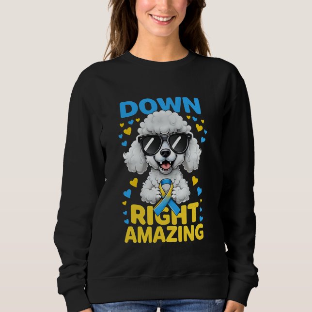 Sudadera Awesome Poodle Puppy Perro Síndrome de Down (Anverso)