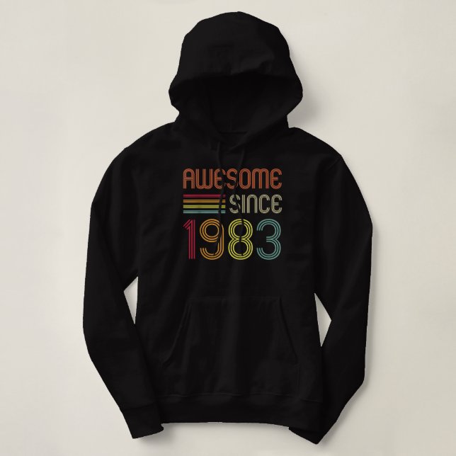 Sudadera Awesome Since 1983 39th Birthday Retro (Diseño del anverso)
