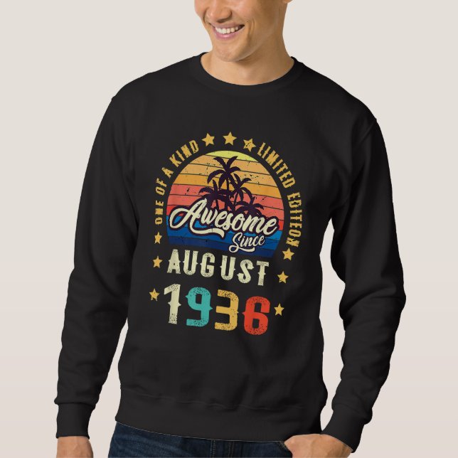 Sudadera Awesome Since August 1936 One Of A Kind (Anverso)