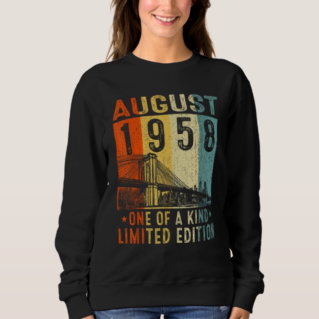 Sudadera Awesome Since August 1958 One Of A Kind (Anverso)