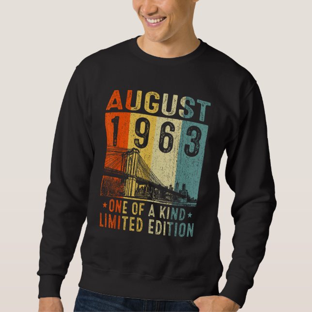 Sudadera Awesome Since August 1963 One Of A Kind (Anverso)