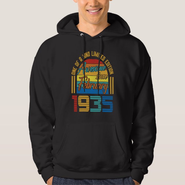 Sudadera Awesome Since February 1935 88 Years Old 88th Birt (Anverso)