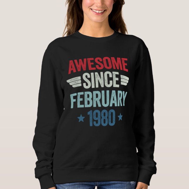 Sudadera Awesome Since February 1980 1 (Anverso)