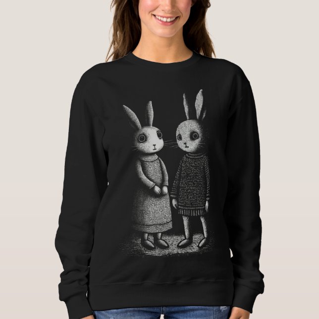 Sudadera Awkward Creepy Bunny Rabbits Silently Judge You (Anverso)