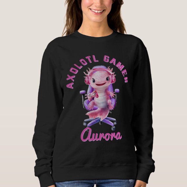 Sudadera Axelotl Cosy Gamer Chica Pink Cute Axolotl Nombre (Anverso)