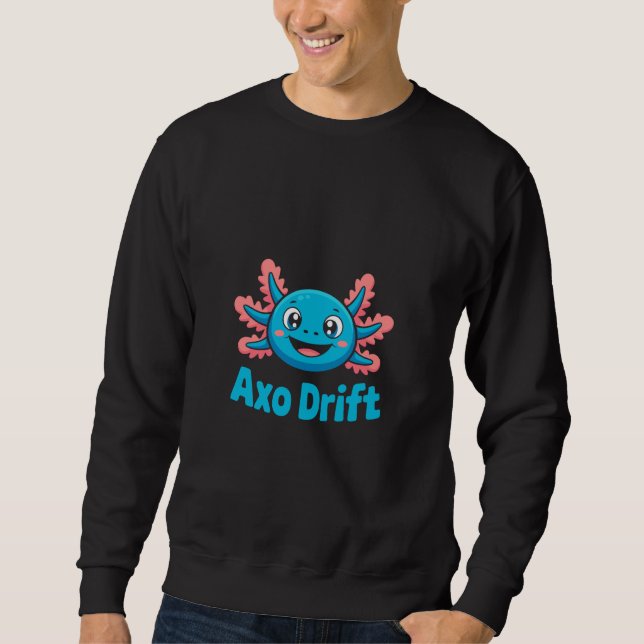 Sudadera AXO Drift Cute Blue Axolotl Kawaii Cartoon Charact (Anverso)
