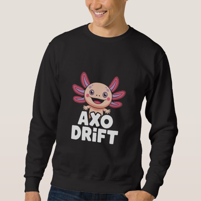 Sudadera AXO Drift Cute Kawaii Axolotl Cartoon Character (Anverso)