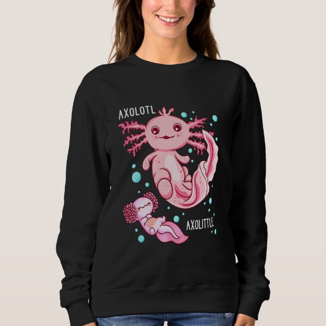 Sudadera Axolittle Axolotl Mascota Exótico Grande Y Pequeño (Anverso)