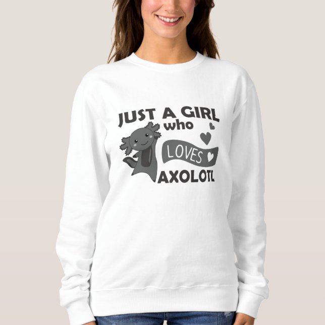 Sudadera Axolotl Ama A Los Animales Dulces Para Chicas (Anverso)