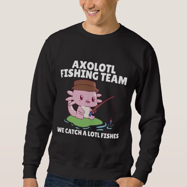 Sudadera Axolotl Angel Team Axolotls Capta Muchos Peces (Anverso)