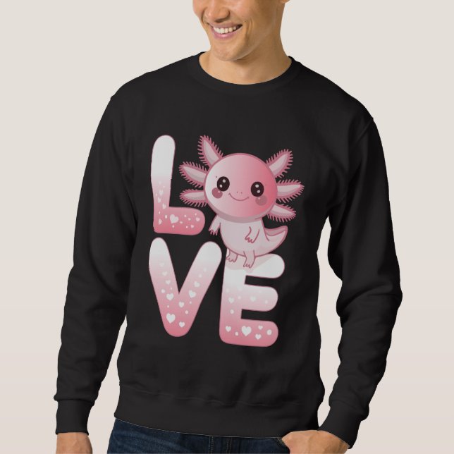 Sudadera Axolotl Animals Kawaii Axolotls Lovers Cute Axolot (Anverso)