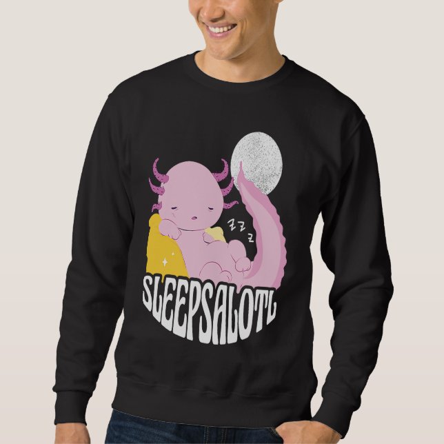 Sudadera Axolotl at sleeping and the saying Sleepsalot (Anverso)
