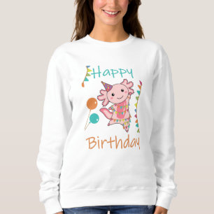 Sudadera Axolotl Desea Feliz Cumpleaños A Usted Axolotls