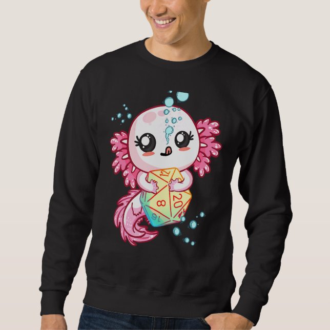 Sudadera Axolotl Dice Para Dragones D20 Rpg Gamer Chicas Mu (Anverso)