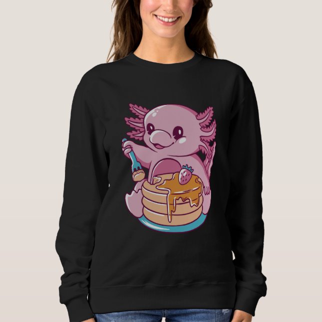 Sudadera Axolotl Eating Pancakes Cute (Anverso)