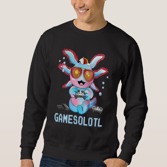 Sudadera Axolotl Gamer Niños Gamesolotl Niños Mascotas Plus (Anverso)