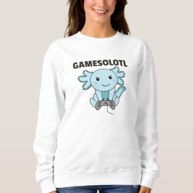 Sudadera Axolotl Gamesolotl Cute Animales Para Jugadores (Anverso)