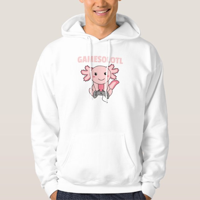 Sudadera Axolotl Gamesolotl Cute Animales Para Jugadores (Anverso)