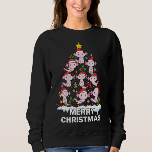 Sudadera Axolotl Iluminación del árbol de Navidad Cul Axolo