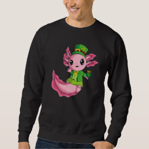 Sudadera Axolotl Leprechaun St Patricks Day Irlandés Para N
