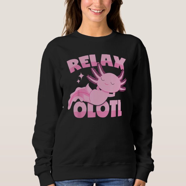Sudadera Axolotl Lover Mexican Salamander Relaxolotl Sleepi (Anverso)