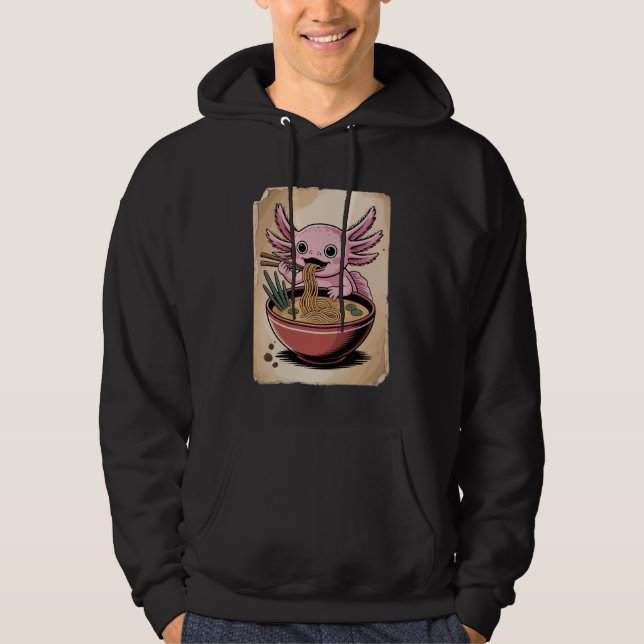 Sudadera Axolotl Noodle Lover Kawaii Ramen Bowl Japanese An (Anverso)