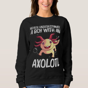 Sudadera Axolotl Para Niños Salamander Acuático