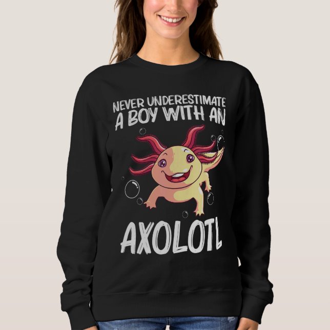 Sudadera Axolotl Para Niños Salamander Acuático (Anverso)