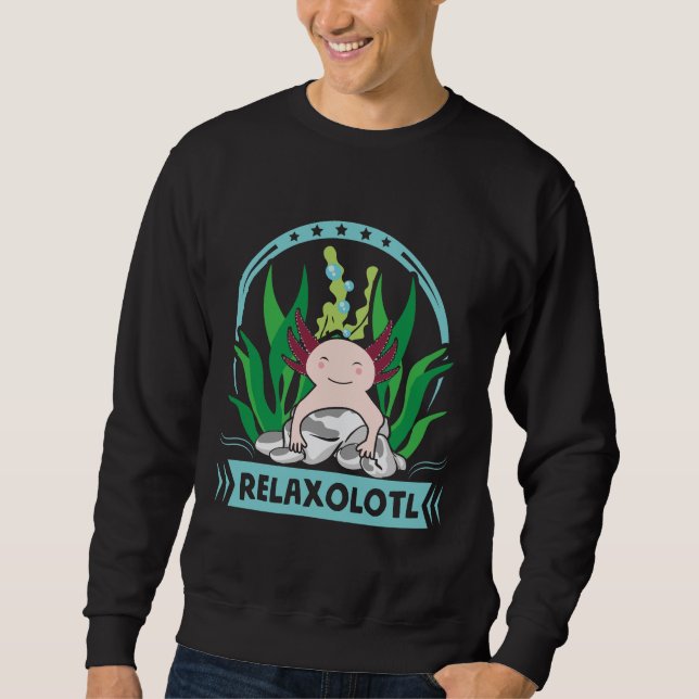 Sudadera Axolotl relajante Amphibia Salamander Kawaii (Anverso)
