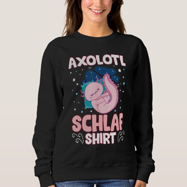 Sudadera Axolotl Schlaf  Mexican Salamander Relaxolotl Slee (Anverso)
