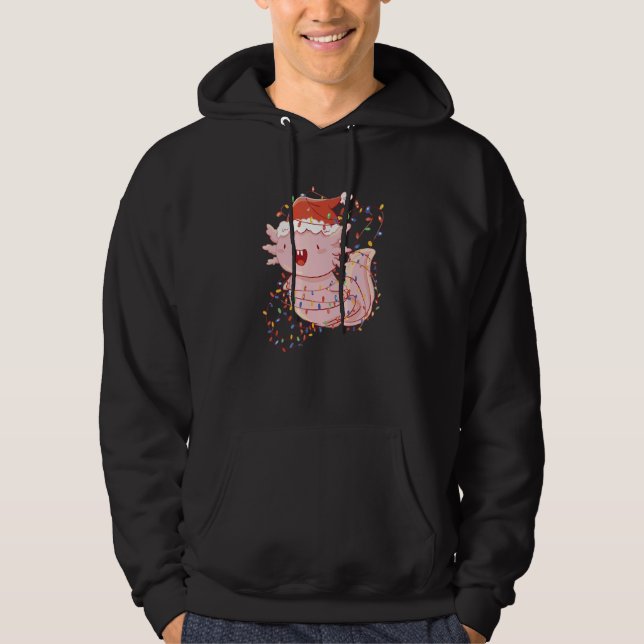Sudadera Axolotl Wearing A Santa Hat And Tangled In Christm (Anverso)