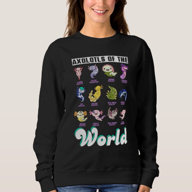 Sudadera Axolotls Of The World, Mexican Salamander, Cute Am (Anverso)