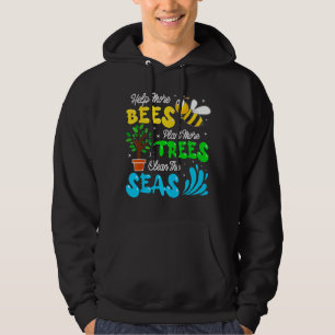 Sudadera Ayudar a plantar abejas árboles limpiar los mares