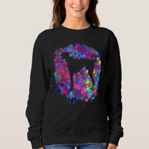 Sudadera Azawakh Perro color de agua rosada Splatter Arte P