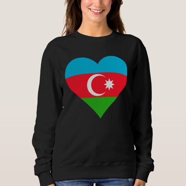 Sudadera Azerbaijan Flag Heart Azerbaijan  Love Azerbaijan (Anverso)